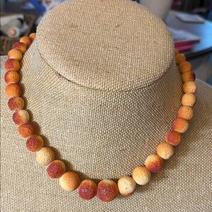 Vintage Sponge Coral Apple Beaded Necklace